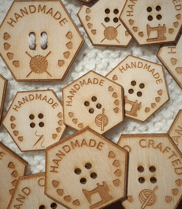 Hexagonal Wooden Button Collection