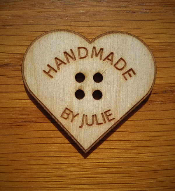 Personalised Heart Shaped Button