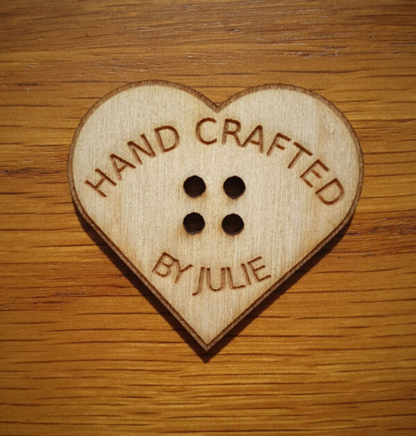 Personalised Heart Shaped Button