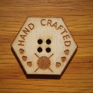 Hexagonal Wooden Button Hand Crafted Knitting