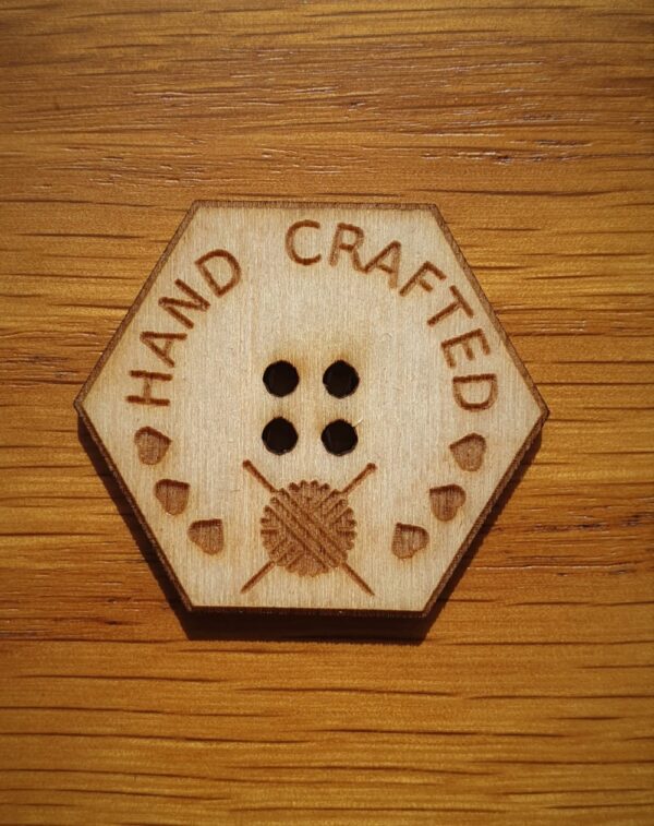 Hexagonal Wooden Button Hand Crafted Knitting