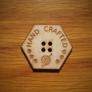 Hexagonal Wooden Button Hand Crafted Crochet