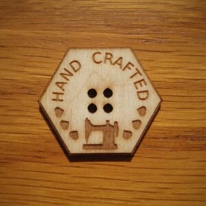 Hexagonal Wooden Button Hand Crafted Sewing Machine