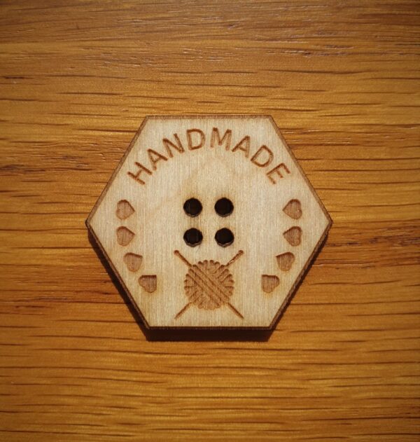 Hexagonal Wooden Button Handmade Knitting