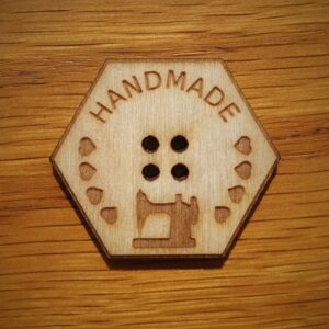 Hexagonal Wooden Button Handmade Sewing Machine