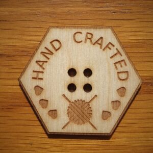 Hexagonal Wooden Button Hand Crafted Knitting