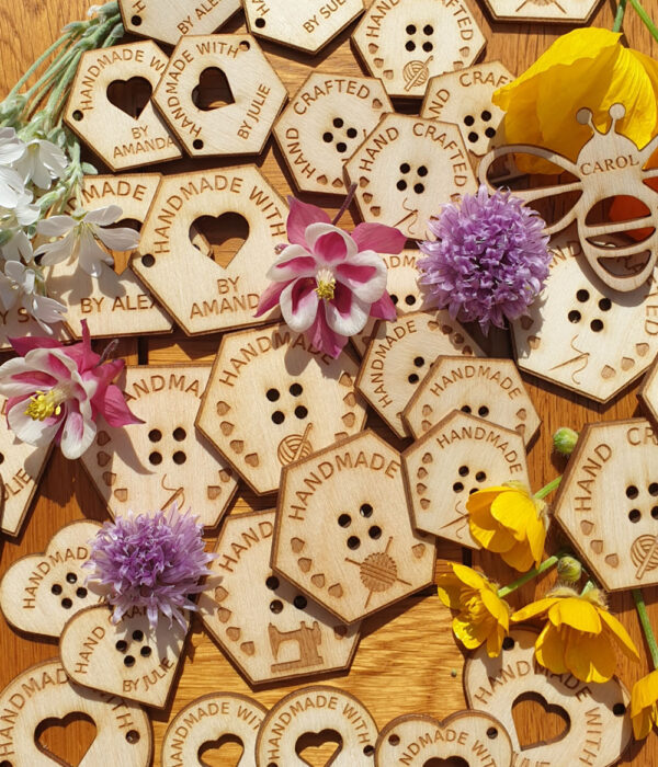 Hexagonal Wooden Button Collection