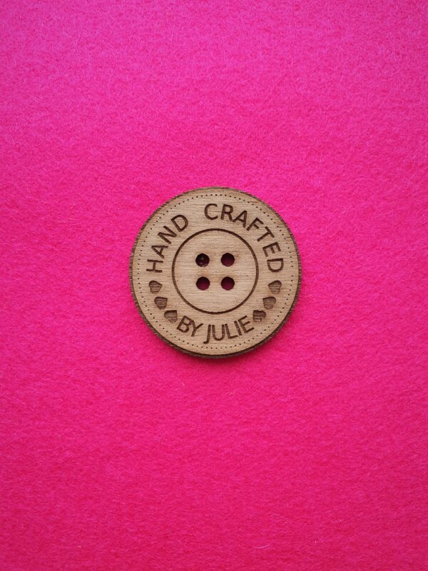Hand Crafted Walnut Circular Button With Detail 3cm
