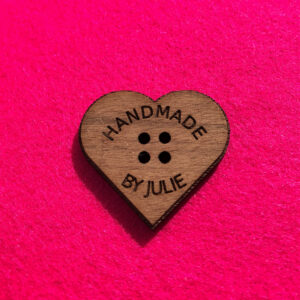 Personalised Heart Shaped Wooden Button Handmade