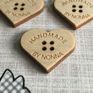 Personalised Heart Shaped Craft Buttons