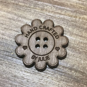 Hand Crafted Walnut Flower Button With Detail 4cm