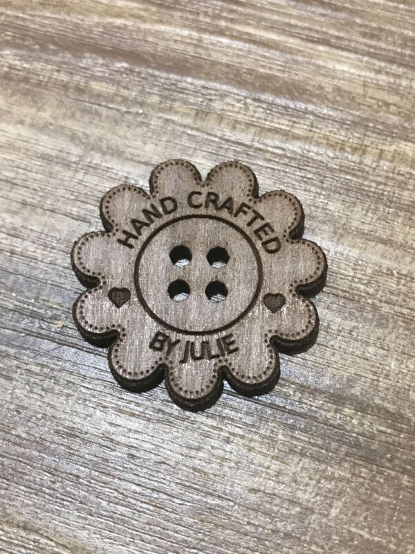 Hand Crafted Walnut Flower Button With Detail 4cm