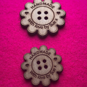 Handmade Walnut Flower Wooden Craft Buttons With Detail