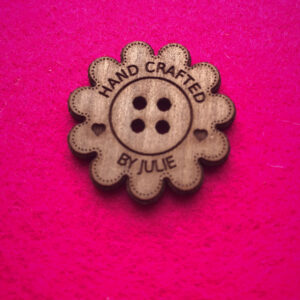 Hand Crafted Walnut Flower Wooden Craft Buttons With Detail 4cm