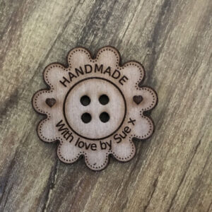 Handmade Walnut Flower Button With Detail 3cm